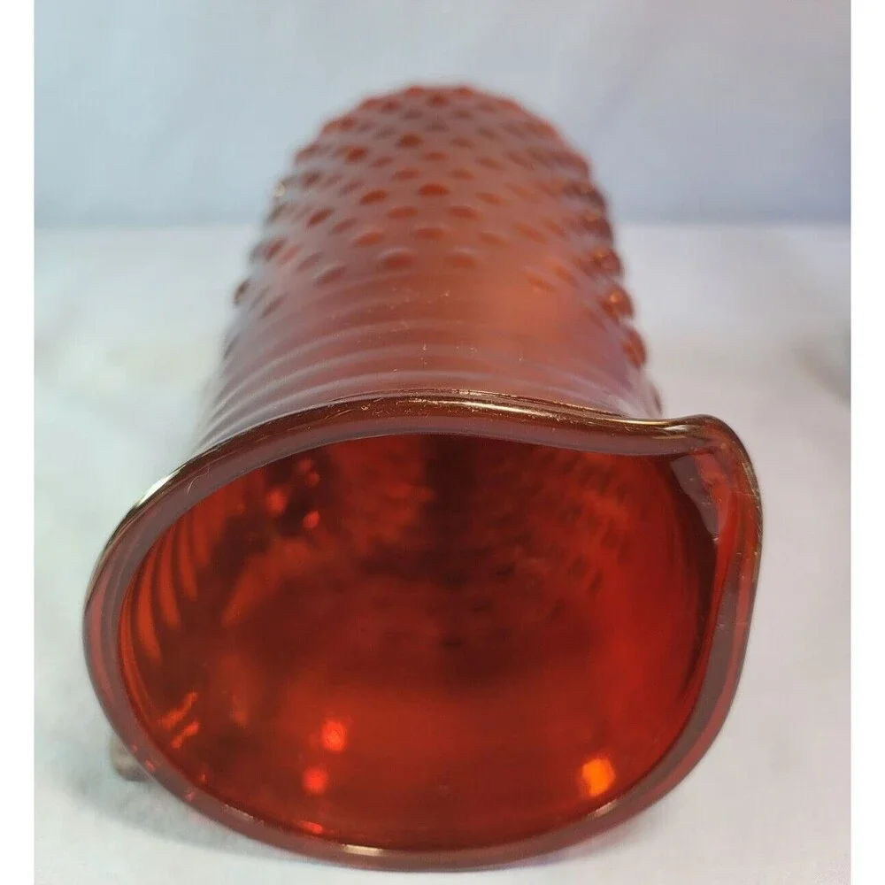 Hobnail Carafe ANCHOR HOCKING Cranberry Pitcher Ruby Red  8''T 60 oz